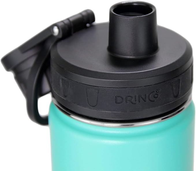 DRINCO Stainless Steel Water Bottle Spout Lid Vacuum Insulated Double Wall Water Bottle Wide Mouth (40oz 32oz 22oz 18oz 14oz) Leak Proof Keeps Cold or Hot (22 oz, 22oz Ombre Fuschia Teal)-Ruum Studio Home
