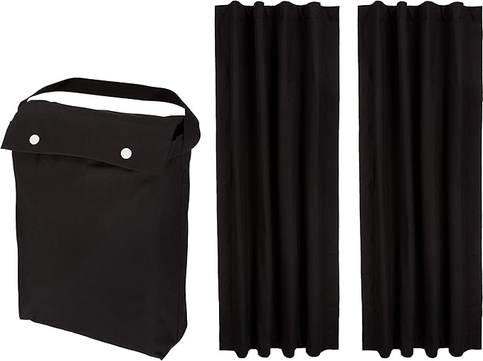 Amazon Basics Portable Blackout Curtain Shade with Suction Cups, 50"W x 78"L, 2-Pack, Black-Ruum Studio Home