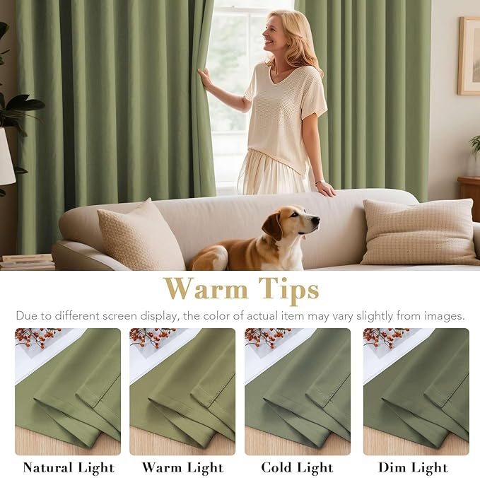 H.VERSAILTEX Window Treatment Blackout Thermal Insulated Room Darkening Solid Grommet Curtains/Drapes for Bedroom (Set of 2 Panels,52 by 63 Inch Long, Sage)-Ruum Studio Home