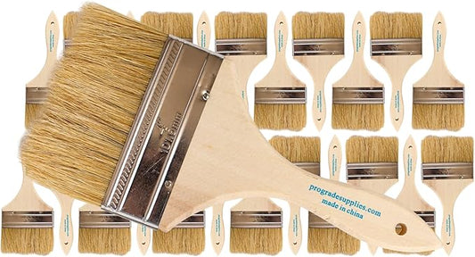 Pro Grade - Chip Paint Brushes - 24 Ea 4 Inch Chip Paint Brush Light Brown-Ruum Studio Home