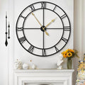 Large Wall Clock for Living Room Decor - 100cm/ 40 Inch Nearly Silent Non-Ticking Metal Wall Clocks Battery Operated, Vintage Decorative Modern Wall Clock for Bedroom, Office, Farmhouse Decor-Ruum Studio Home