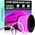 GZBtech Flexible LED Neon Rope Lights 66FT,AC 110-120V Waterproof Strip Light, 120 LEDs/M Cuttable Connectable Neon Lighting for Indoor Outdoor Home Decor/Commercial Building Use-Pink 20M-Ruum Studio Home
