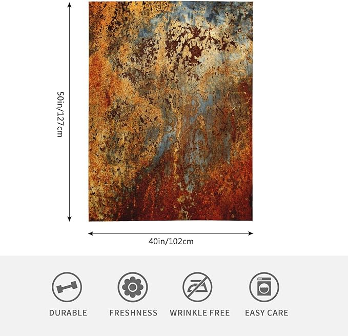 HGOD DESIGNS Brown Rust Colorful Metal Rusty Steel Iron Structure Blanket Throw Blanket Soft Comfortable for Sofa Chair Bed Office 40" x50-Ruum Studio Home