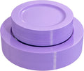 FLOWERCAT 60PCS Purple Plates - Heavy Duty Purple Plastic Plates Disposable for Easter Party/Wedding - Include 30PCS 10.25" Dinner Plates and 30PCS 7.5" Dessert Plates-Ruum Studio Home