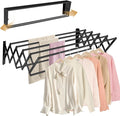 XL-31.5'' Wall Mounted Clothes Drying Rack, 130 lbs Large Capacity Rustproof Retractable Collapsible Drying Rack Easy Install with 7 Drying Rods, Space Saving Towel Clothes Rack for Laundry-Black-Ruum Studio Home