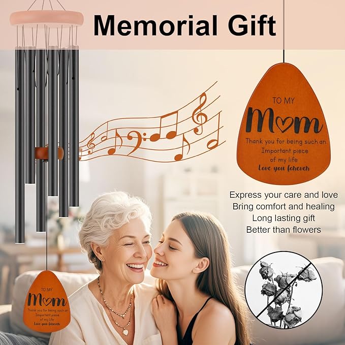 Gifts for Mom, Birthday Gifts for Mom from Daughter Son, Mother Gift for Birthday, Mothers Day, Thanksgiving, Christmas, 32 Inch Wind Chimes Gift for Home Decor-Ruum Studio Home