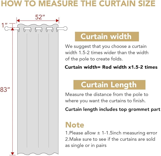 H.VERSAILTEX Room Darkening Curtains for Living Room Light Reducing Thermal Insulated Window Treatment Panels/Drapes Grommet Top 2 Panels (Washed Spice - 52 x 84 Inches)-Ruum Studio Home