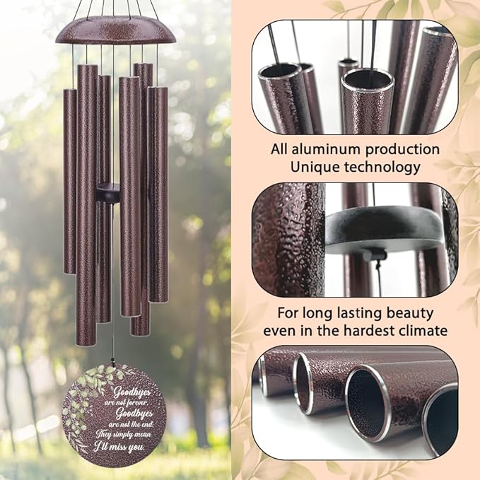 Personalized Memorial Wind Chimes, Customized Wind Chime Outdoor, Custom Wind Chimes in Loving Memory, Sympathy Gift After The Loss of Mom Dad, or Loved One-Ruum Studio Home