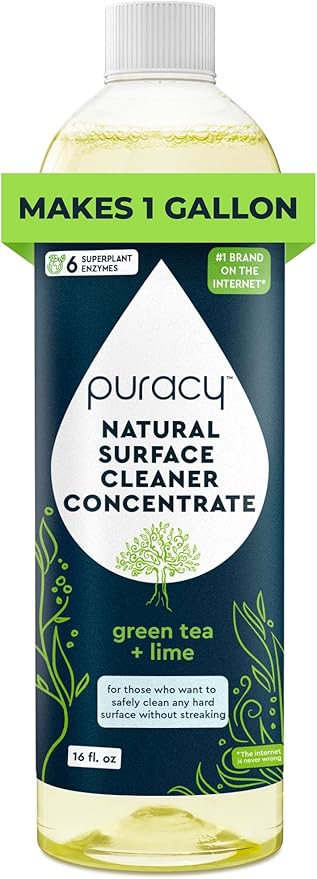 Puracy 99.9% Natural All Purpose Cleaner Concentrate - Makes 128oz Multi Purpose Cleaner - Green Tea & Lime - Surface Cleaner, Floor Cleaner, Kitchen, Cleaner, Bathroom Cleaner - Cleaning supplies-Ruum Studio Home