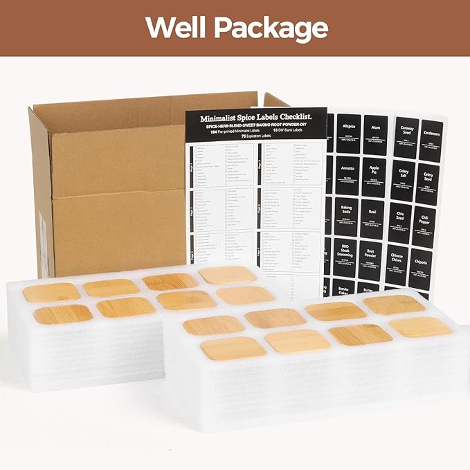 ComSaf Spice Jars with Labels 4 oz 6Pack, Small Spice Containers Starter Set, Glass Seasoning Jars with Lids, Square Seasoning Containers for Salt, Pepper, Chili Powder, Sugar, Ginger Ground, Cumin-Ruum Studio Home