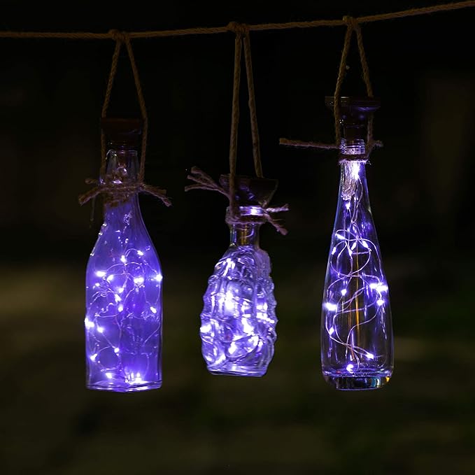 YJFWAL Upgraded 12 Pack Solar Wine Bottle Lights, 20 LEDs Waterproof Copper Light, Bottle Light Fairy Cork String Lights for Yard Patio Decor, DIY Birthday Gift for Mom Grandma Girlfriend(Cool White)-Ruum Studio Home