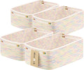 Small Storage Baskets for Organizing | Closet Organizer Bins | Shelf Toy Basket | Woven Rope Baskets | Cube Decorative Box | Shallow Basket | 13x8.5x5.1” | 4 Packs Rainbow-Ruum Studio Home