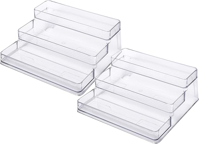 SIMPLEMADE 3-Tier Spice Rack Organizer - Versatile Storage Shelf for Kitchen, Bathroom, Bedroom & Office, Set of 2, Clear-Ruum Studio Home