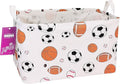 Rectangular Storage Basket Fabric Organizer Bin for Toys,Books,Clothes,Gifts,Pets-Perfect for Home,Office,Nursery,Dorm,Shelf(Rec ball game)-Ruum Studio Home