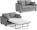 CHIC HOUSE Pull Out Sofa Bed, Full Size Sleeper Sofa, 2-in-1 Convertible Corduroy Couch with USB Charging, Memory Form Couch for Living Room, Apartment and Small Space (Grey, Corduroy - Full Size)-Ruum Studio Home