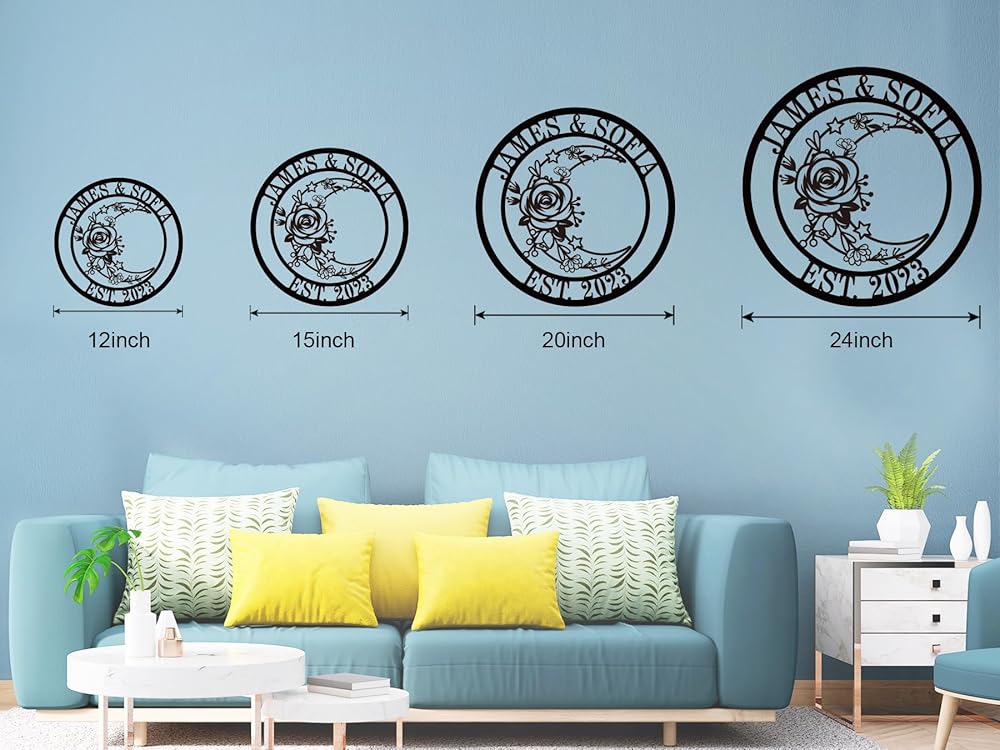 Moon Metal Floral Art Decor Black Boho Large Floral Moon and Star Phase Wall signs for Half Moon Flower Sculpture Hanging Wall Decor for Bedroom-Ruum Studio Home