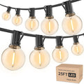 RTTY Outdoor String Lights 25 FT, G40 Led Patio Globe Lights with 13pcs Bulbs,Waterproof Shatterproof Dimmable Connectable Hanging for Cafe Bistro Backyard Gazebo Balcony Deck Party-Ruum Studio Home