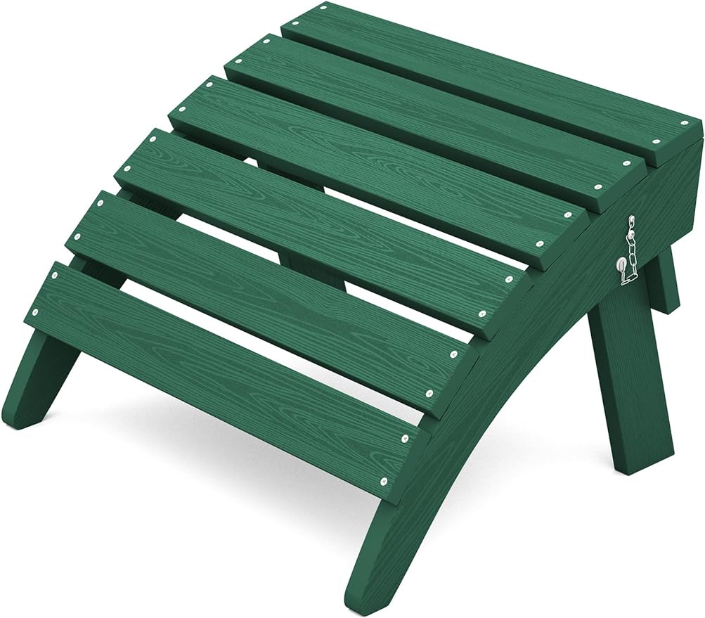 KINGYES Folding Adirondack Ottoman for Adirondack Chair, Green-Ruum Studio Home