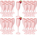 XUWAIDSGN Acrylic Champagne Flutes Toasting Glasses Unbreakable Mimosa Bar Reusable Wine Glasses Vintage Champagne Flutes Stemmed Drinking Cups 5.4 OZ for Christmas Birthday (100, Pink)-Ruum Studio Home