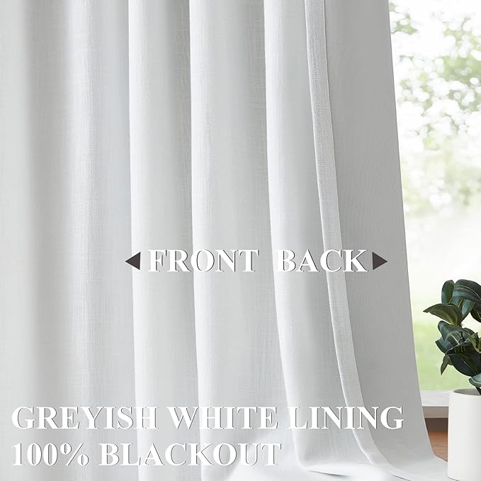 Vision Home White Pinch Pleated Full Blackout Curtains 60 inch Wide Thermal Insulated Window Curtains for Living Room Bedroom Room Darkening Pinch Pleat Drapes with Hooks Back Tab 1 Panel 60" Wx63 L-Ruum Studio Home