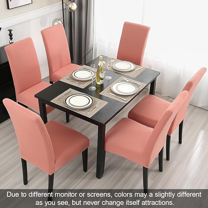 JQinHome Terra Cotta Chair Covers for Dining Room Set of 2, High Stretch Removable Washable Parsons Chair Slipcover for Home Party Hotel Wedding Ceremony (2PCS,Terra Cotta)-Ruum Studio Home