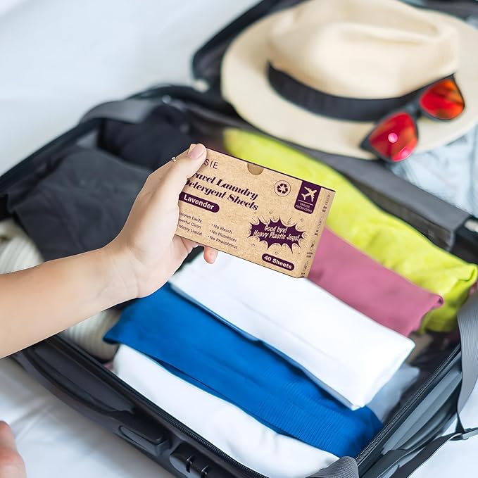 Poesie Travel Laundry Detergent Strips 40 Sheets Liquidless Laundry Soap Sheet for Travel Dorm Home Lavender-Ruum Studio Home