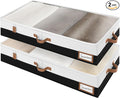 StorageWorks Large Under Bed Storage Containers with Handles and Label Holder, 2 Pack Ultra-thick Fabric Underbed Bins, Closet Organizer for Clothes, Blankets, Sweater-Ruum Studio Home