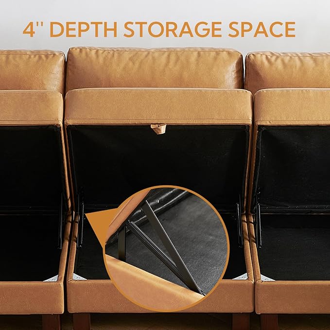 Faux Leather Modular Sofa, Module A-Ruum Studio Home