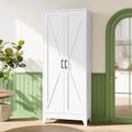 Letaya Storage Cabinet,75" H Metal Kitchen Pantry Cabinets with Doors and Adjustable Shelves,Pantry Organizers for for Cupboard/Office/Garage Room,White-Ruum Studio Home