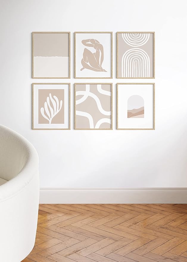 HAUS AND HUES Picture Frame, Beige Oak Wood, 16x20 inches, Set of 6-Ruum Studio Home