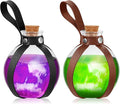 Patelai 2 Pcs Halloween Glass Potion Bottles with Belt Cork Renaissance Witch Costume Accessories Witch Props Potion Bottle for Halloween Party Decor Cosplay DIY Crafts Gift (Black,Brown)-Ruum Studio Home