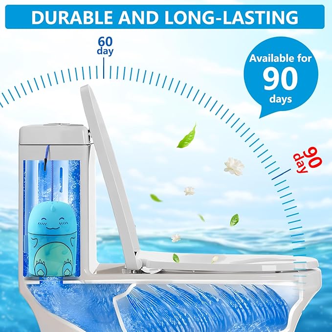 Toilet Bowl Cleaners Bottle Bathroom Toliet Bowl Cleaner with Fresh Ocean Scent Cute Dinosaur Shaped Toilet Tank Cleaner (Blue)-Ruum Studio Home