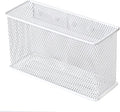White Magnetic Basket, Magnetic Shelf Pencil Holder for Refrigerator, Wire Mesh Magnetic Bin, Magnetic Organizer Whiteboard Desktop Storage, 6.29"x2.28"x3.54"-Ruum Studio Home