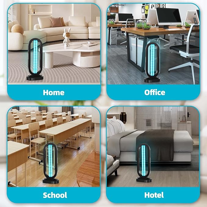 UV Light Sanitizer,UVC Home Disinfection Device 4-Speed Timing and Remote Control,UVO Light for Dust Mites,UV Lamp for Whole Room-Ruum Studio Home