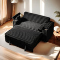 57-Inch Velvet Full Size Sleeper Sofa Couch with Pullout Bed,Convertible Pull Out with Golden Decorative Strip and Adjustable Backrest for Small Spaces,Apartment, Guest Room, RV (1109Black)-Ruum Studio Home