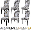 JQinHome Chair Covers for Dining Room Set of 6, High Stretch Removable Washable Parsons Chair Slipcover for Home Party Hotel Wedding Ceremony (Flower,6PCS)-Ruum Studio Home