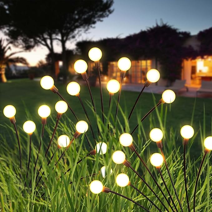 Solar Garden Lights Outdoor, 10 Pack 60LED Waterproof Solar Powered Lights for Yard Pathway Patio, Swaying Lawn Decor as Gardening Gifts for Women Holiday-Ruum Studio Home