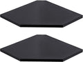 Corner Shelf Wall Mount, Floating Corner Shelves, Set of 2 Corner Wall Shelf Organizer, Rustic Wood Wall Storage Display Shelves for Living Room Bedroom Bathroom Kitchen, Classic Black-Ruum Studio Home