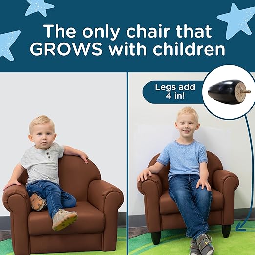Children's Factory As We Grow Toddler Chair, Flexible Seating for Daycare or Preschool, Kids Reading Couch, Playroom Furniture, Walnut-Ruum Studio Home