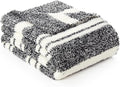 Snuggle Sac Black White Stripe Twin Size Reversible Super Soft Bedding Blanket, 60x80 inches-Ruum Studio Home