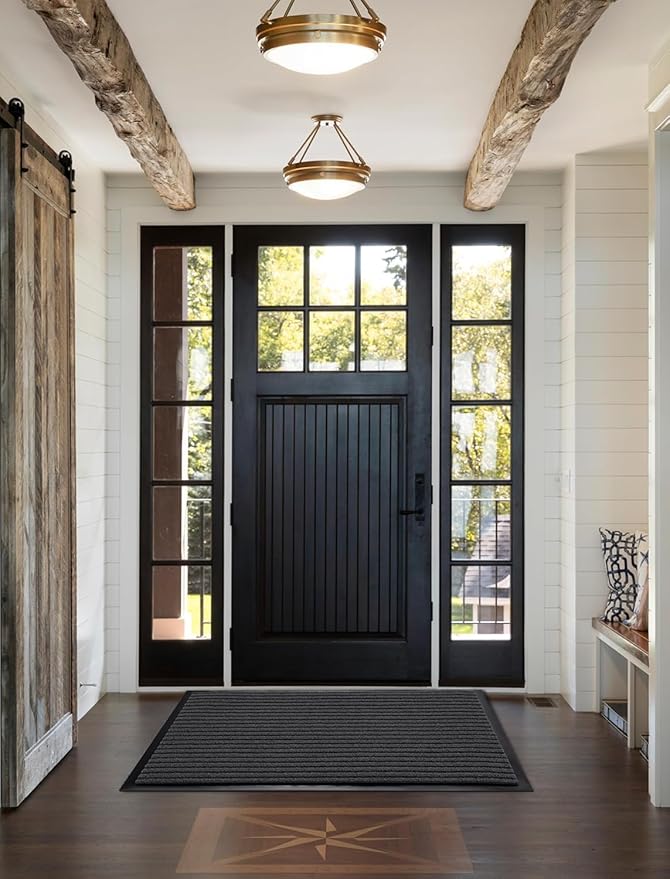 Yimobra Front Door Mat Outdoor Indoor Entrance, 100% Waterproof All-Season All Weather Doormat, Welcome Matt Outside Entry, Non Slip, Low Profile, Heavy Duty Patio Porch Floor Mats,47 x 32,Grey-Ruum Studio Home
