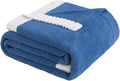 Soft Fuzzy Throw Blanket - Blue Cozy Warm Knit Fluffy Plush, Lightweight & Breathable, Throw for Bed, Chair, Sofa, Couch, Outdoor, 50"X60", Oeko-TEX Certified-Ruum Studio Home