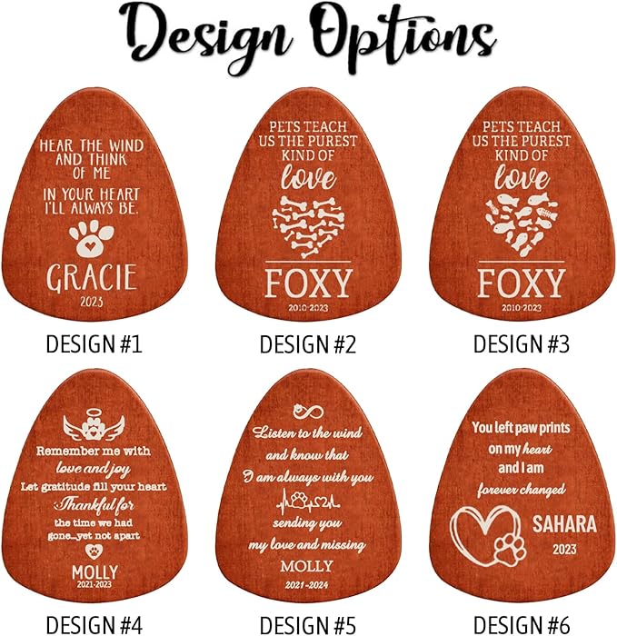 Personalized Pet Memorial Wind Chimes - Dog Memorial Gifts for Loss of Dog,Dogs Remembrance Bereavement Gift,Custom Pet Loss Sympathy Gifts in Memory of Dogs Cats (Design 1)-Ruum Studio Home