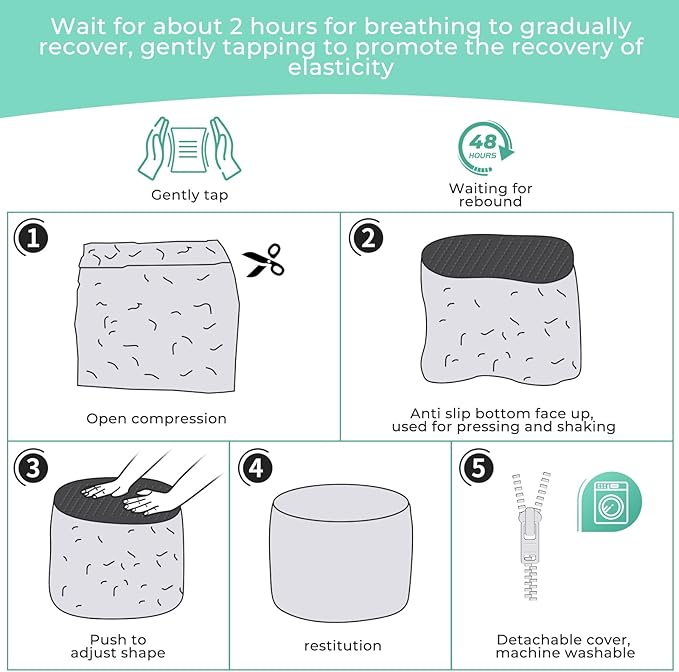 Dual-Size Corduroy Footrest with Hidden Zipper – Ergonomic Memory Foam Ottoman Poufs for Office Desks, Couches & Delicate Floors, Dark Gray 20"x 15"-Ruum Studio Home