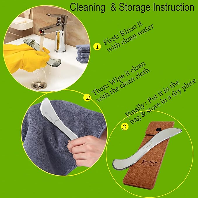 BYYDDIY Stainless Steel Gua Sha Muscle Scraper Tool,Scar Tissue Tool,Physical Therapy Tools,Muscle Scraping Tool,Guasha Massage Scraper,IASTM Tools,Skin Scraping Tool,Soft Tissue Massage Tool-Ruum Studio Home
