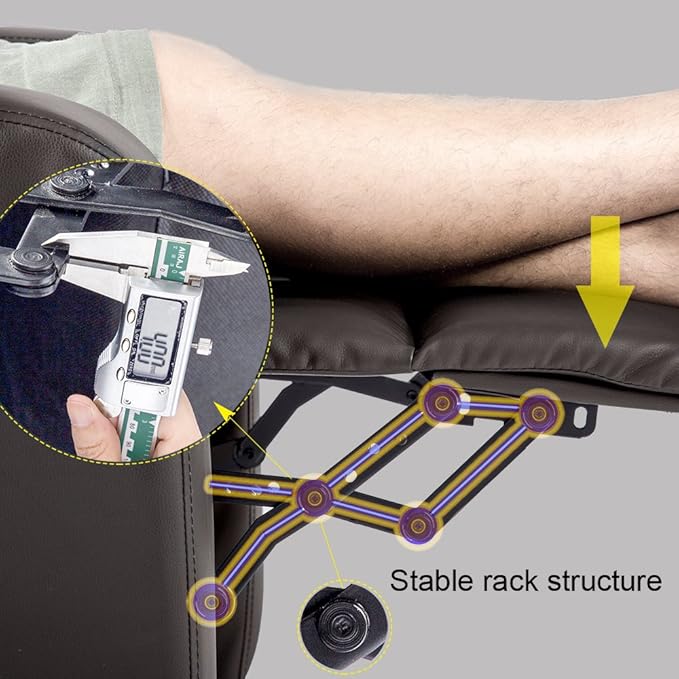 BestMassage | Recliner Chair | No Massage Function | Pu Brown | with Lumbar Support, Adjustable Push Back, Wide Armrests, Footrest & Padded Seat | Easy Assembly | for Living Room, Home Theatre-Ruum Studio Home