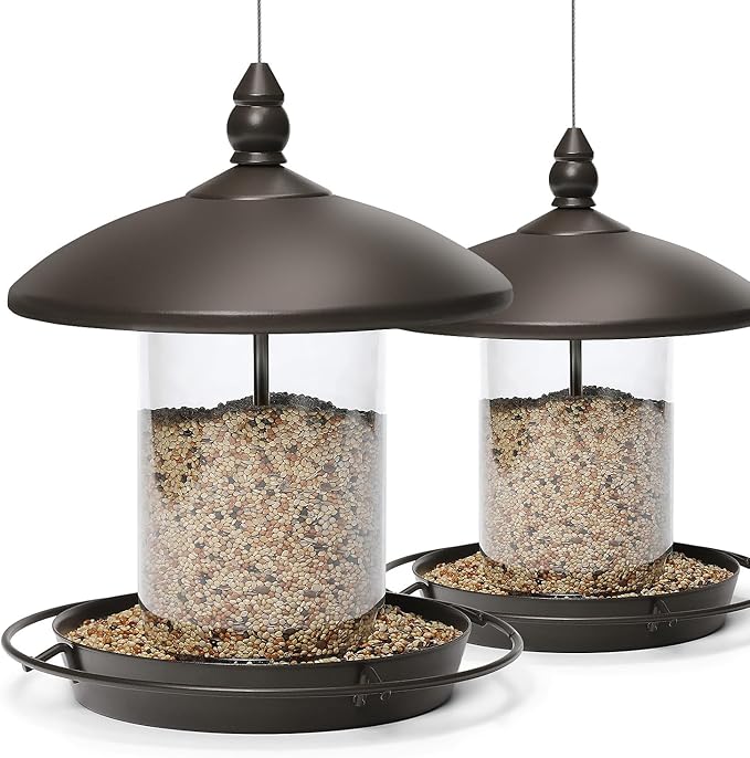 Pack of 2 Bird Feeder for Backyard Birds. Bronze-Ruum Studio Home