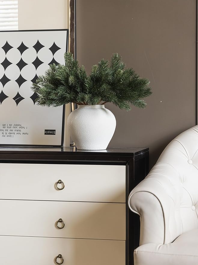 MISSPIN 12 Pcs 19.5 Inches Christmas Cedar Branches, Cedar Artificial Christmas DIY Crafts Faux Branches for Xmas Indoor Outdoor Home Decor-Ruum Studio Home