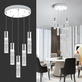 OKELI 5-Light Pendants Light for Kitchen Island Dining Room, 6000K Bubble Crystal Modern LED Kitchen Hanging Lights, 30W Chrome Pendant Lighting Fixture, Round-Ruum Studio Home