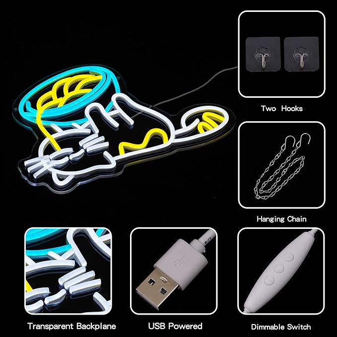 Ramen Cat Neon Sign for Wall Decor Cat Neon Light Ramen Neon Signs Colorful LED Neon Light Cat Noodle LED Neon Sign for Bedroom Kids Room Restaurant Kitchen Pet Store Deocration-Ruum Studio Home